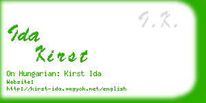 ida kirst business card